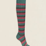 Calcetin caña alta R36 rayas Oliva - Terra - Rose