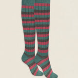 Calcetin caña alta R36 rayas Oliva - Terra - Rose