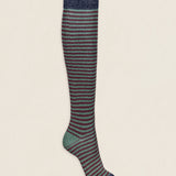 Calcetin purpurina caña alta PCAR24 rayas Vino - Verde Oliva