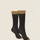 Calcetin purpurina P18 Negro y Dorado