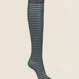 Calcetin purpurina caña alta PCAR13 rayas Viola - Verde Oliva