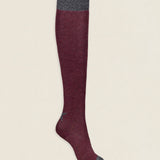 Calcetin purpurina Estrella caña larga PEL01 Vino - Gris