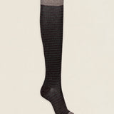 Calcetin purpurina caña alta PCAR20 rayas Chocolate - Tostado