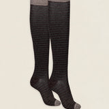 Calcetin purpurina caña alta PCAR20 rayas Chocolate - Tostado