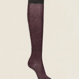 Calcetin purpurina caña alta PCA18 Granate con Dorado
