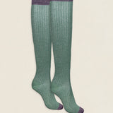 Calcetin purpurina caña alta PCA08 Verde Oliva