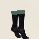 Calcetin P01 de purpurina Negro