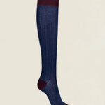 Calcetin caña alta L92 Marino - Vino Melange The Nook Store