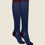 Calcetin caña alta L92 Marino - Vino Melange The Nook Store