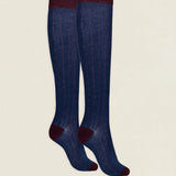 Calcetin caña alta L92 Marino - Vino Melange The Nook Store