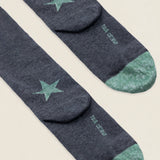 Calcetin purpurina Estrella caña larga PEL03 Gris - Verde Oliva