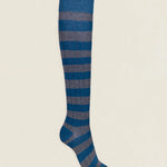 Calcetin caña alta R13 rayas Gris - Azul petróleo The Nook Store
