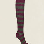 Calcetin caña alta R22 rayas Verde botella - Burdeos The Nook Store