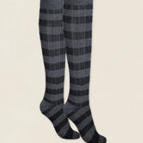 Calcetin caña alta R42 Rayas Antracita- Gris