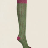 Calcetin caña alta L36 Verde botella - Burdeos