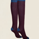 Calcetin caña alta L69 Vino oscuro - Azul marino