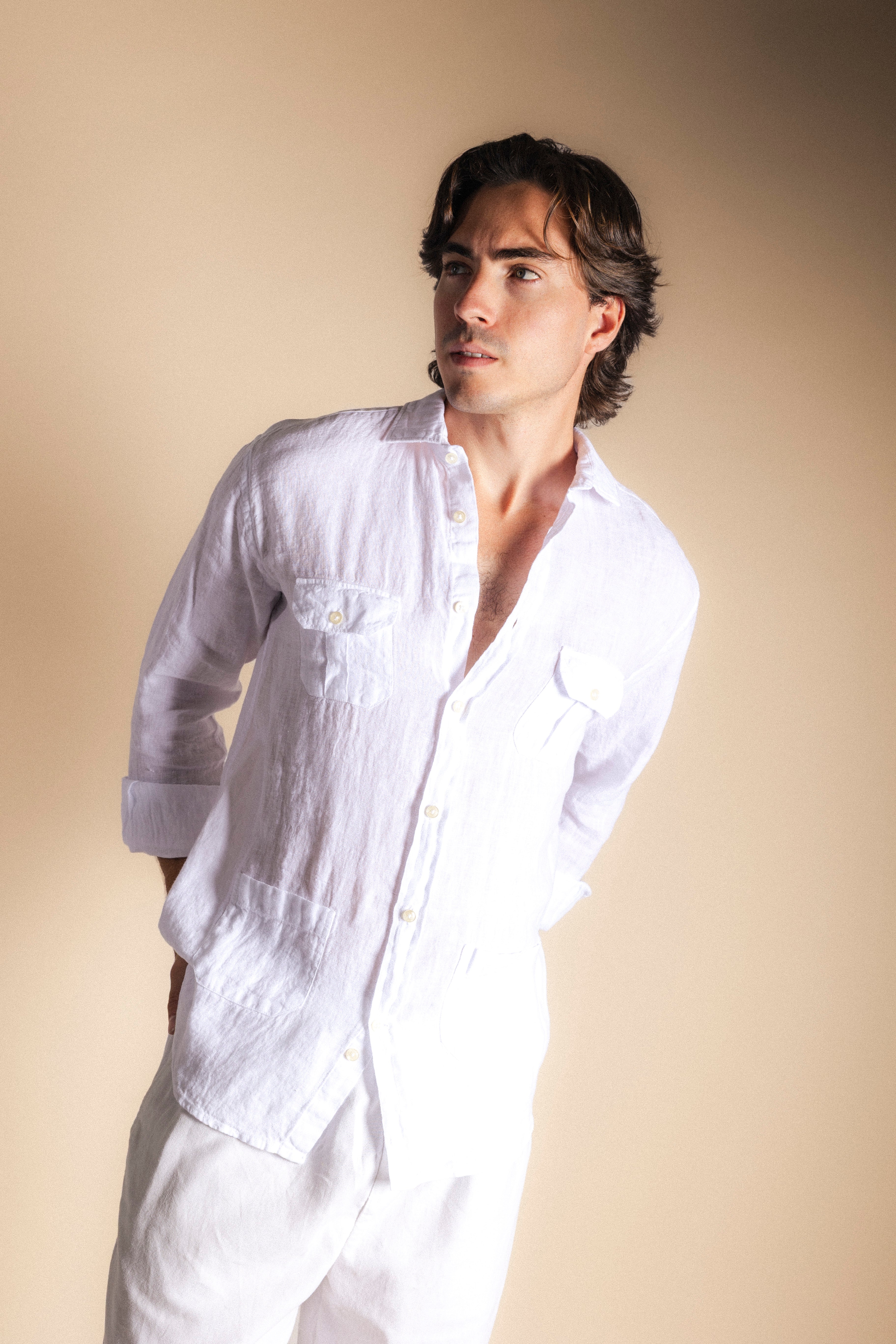 Camisa Lino 4 Bolsillos 1-The Nook Store