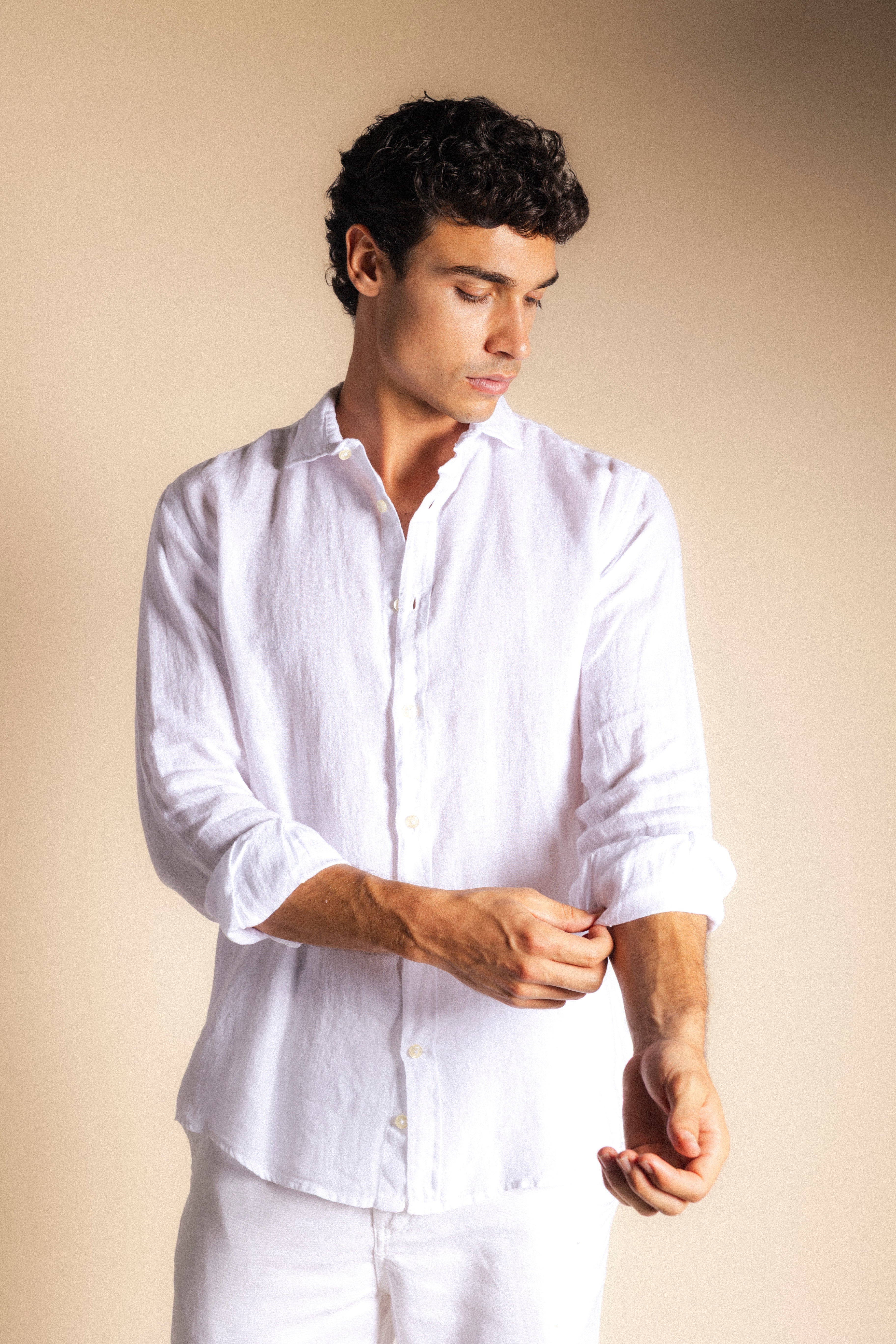 Camisa Lino Sin Bolsillos 1-The Nook Store