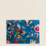 Cartera de Mano 10 Azul Flores