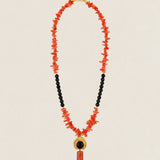 Collar Cecile Corales Bicolor Naranja-Negro CO93