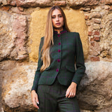 Chaqueta Cori Verde Cuadros Morados CHQ26