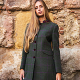 Chaqueta Cori Larga Verde Cuadros Morados CHQ29