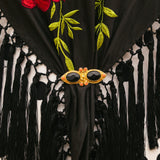 BR44 double teardrop stone brooch