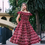 Vestido Mikara Rojo Flores Vest38-The Nook Store