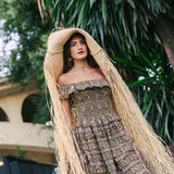 Vestido Mikara Verde Flores Vest39-The Nook Store