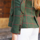 Chaqueta Country Verde Cuadros Naranjas COU03