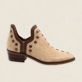 Botas Mer Tacón Bajo Ante Beige