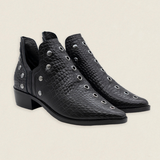 Botas Mer Tacón Bajo Coco Negro