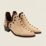 Botas Mer Tacón Bajo Ante Beige