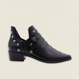 Botas Mer Tacón Bajo Coco Negro