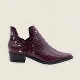 Botas Mer Tacón Bajo Coco Burdeos