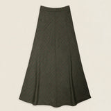 Falda Carola Verde Kaki Rayas Malvas FAL05