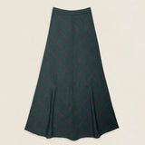 Falda Carola Azul Petróleo Cuadros Morados FAL06