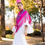 Mantón Gabriela Flores Buganvilla - Fucsia M238-The Nook Store