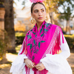 Mantón Gabriela Flores Buganvilla - Fucsia M238-The Nook Store
