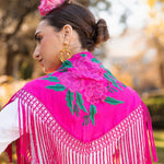 Mantón Gabriela Flores Buganvilla - Fucsia M238-The Nook Store