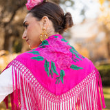 Mantón Gabriela Flores Buganvilla - Fucsia M238-The Nook Store
