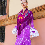 Mantón India Púrpura M366