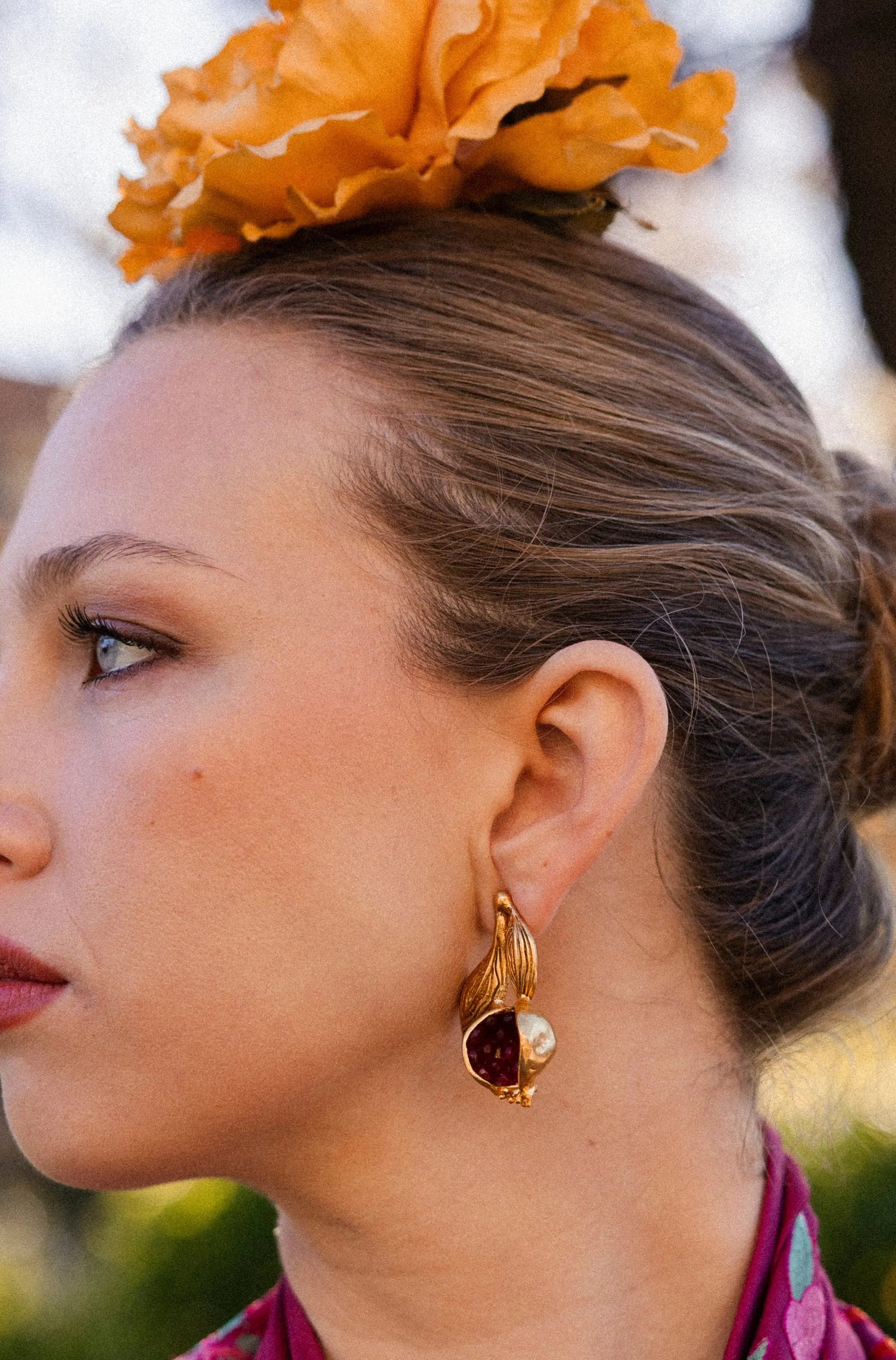 Pendientes Doble Hoja Granada PEN45-The Nook Store