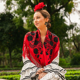 Manton Carmuca Bicolor Rojo/Negro M470