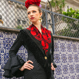 Manton Carmuca Bicolor Negro/Rojo M501