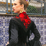 Manton Carmuca Bicolor Negro/Rojo M501