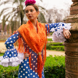 Manuela Plain Shawl - Orange M300