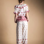 Blusa Zuri Ecru/Wine BLU01-The Nook Store