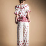 Blusa Zuri Ecru/Wine BLU01-The Nook Store