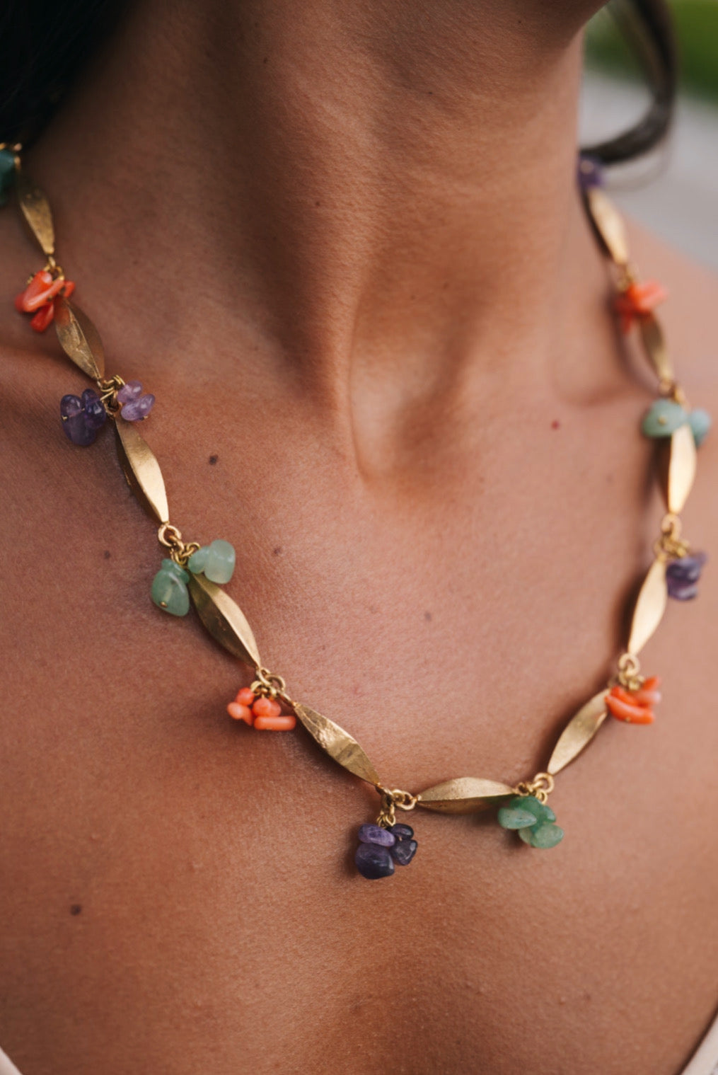 Collar Coral Green, Purple and Gold CO11-The Nook Store